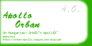 apollo orban business card